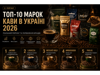 Топ-9 марок кави в Україні 2026 — реальний рейтинг
