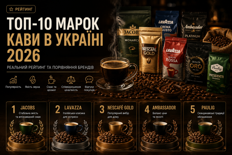 Топ-9 марок кави в Україні 2026 — реальний рейтинг