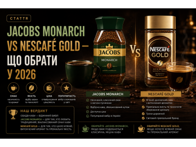 Jacobs Monarch vs Nescafe Gold — що обрати у 2026