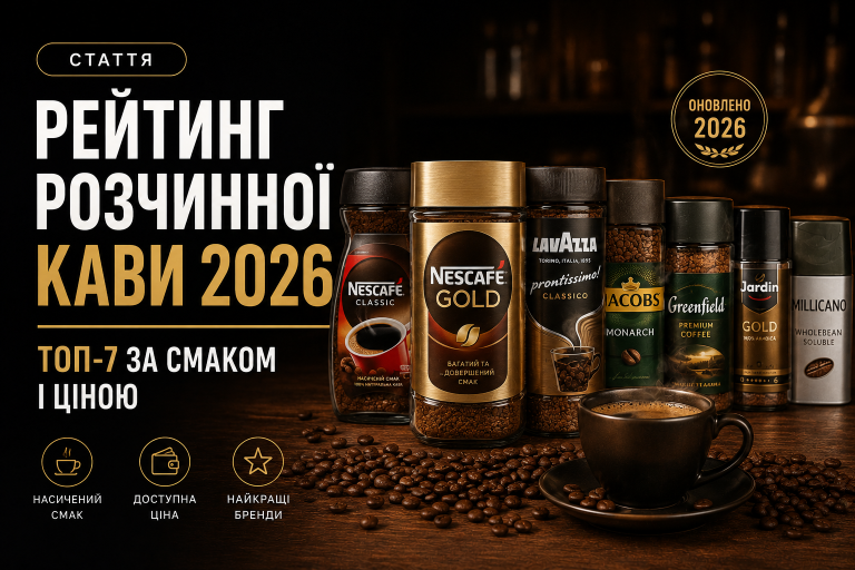 Рейтинг розчинної кави 2026 — топ-7 за смаком і ціною