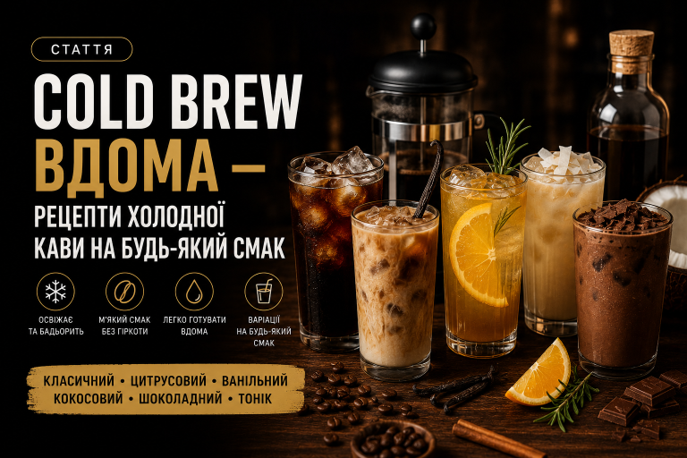 Cold brew вдома — рецепти холодної кави на будь-який смак