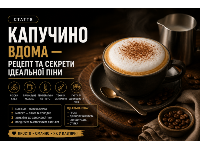 Капучино вдома — рецепт та секрети ідеальної піни