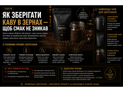 Як зберігати каву в зернах — щоб смак не зникав