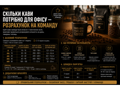 Скільки кави потрібно для офісу — розрахунок на команду