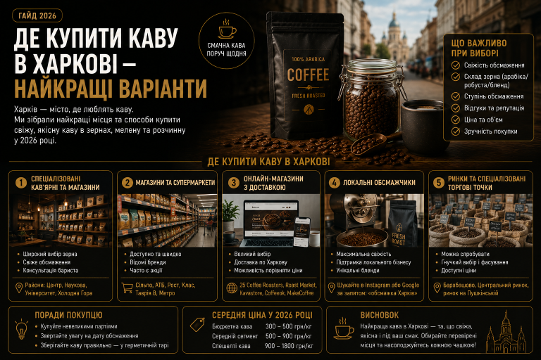 Де купити каву в Харкові — найкращі варіанти 2026