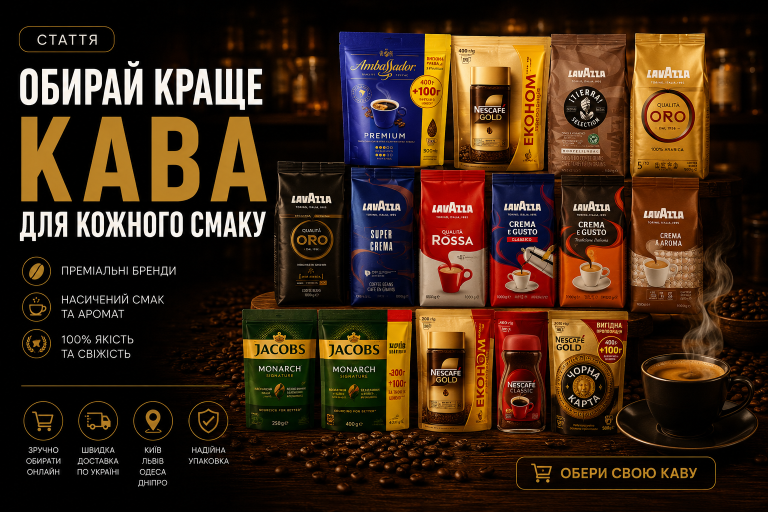 Купити каву онлайн в Україні — доставка до Києва, Львова, Одеси, Дніпра