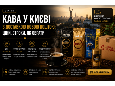 Кава у Києві з доставкою Новою Поштою: ціни, строки, як обрати