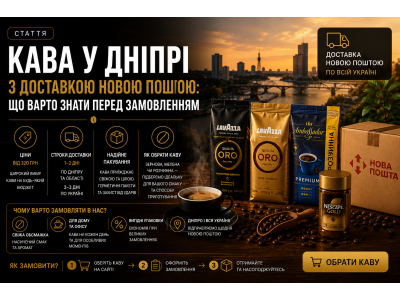 Кава у Дніпрі з доставкою Новою Поштою: що варто знати перед замовленням