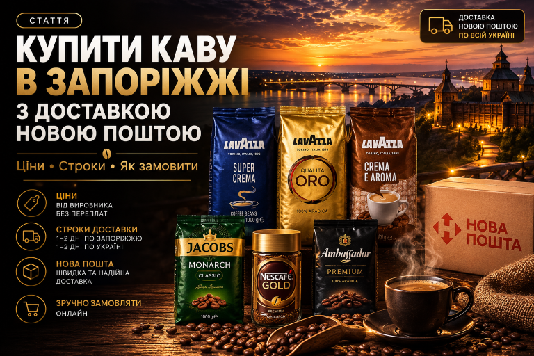 Купити каву в Запоріжжі з доставкою Новою Поштою — ціни, строки