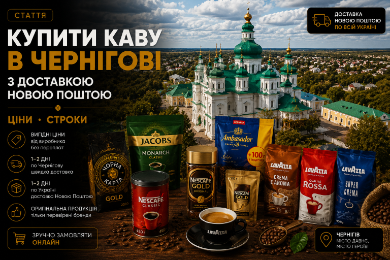 Купити каву в Чернігові з доставкою Новою Поштою — ціни, строки