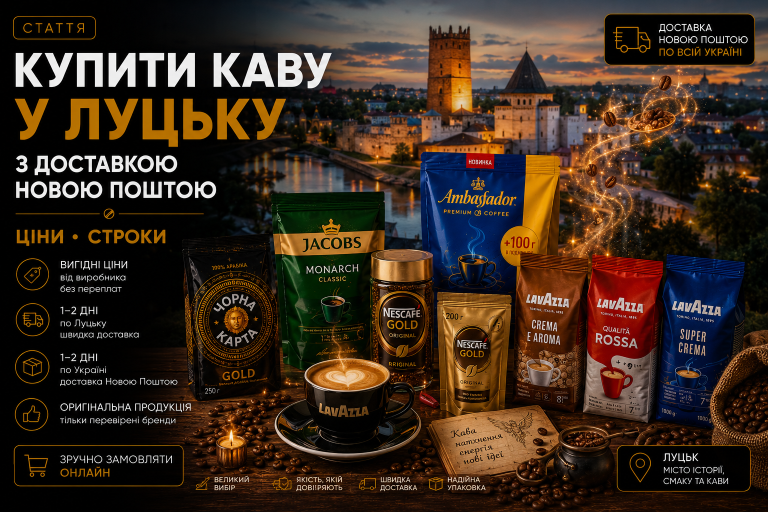 Купити каву у Луцьку з доставкою Новою Поштою — ціни, строки
