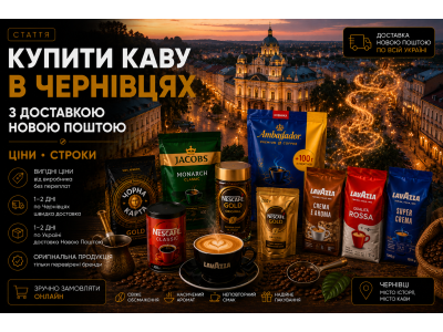 Купити каву в Чернівцях з доставкою Новою Поштою — ціни, строки