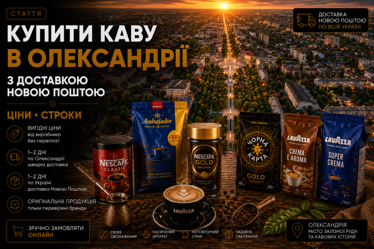 Купити каву в Олександрії з доставкою Новою Поштою — ціни, строки