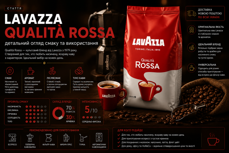 Lavazza Qualità Rossa — детальний огляд смаку та використання