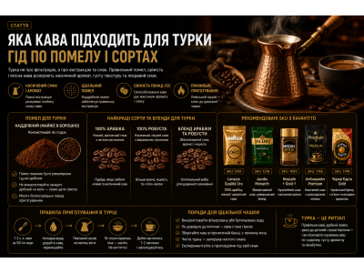 Яка кава підходить для турки — гід по помелу і сортах